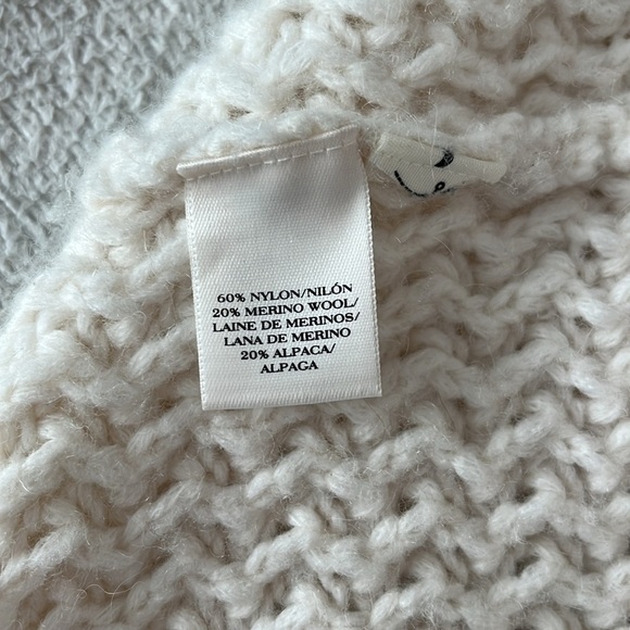 Ann Taylor Cream Textured Knit Alpaca Merino Wool Cardigan XL Open Front Cozy - Picture 9 of 9